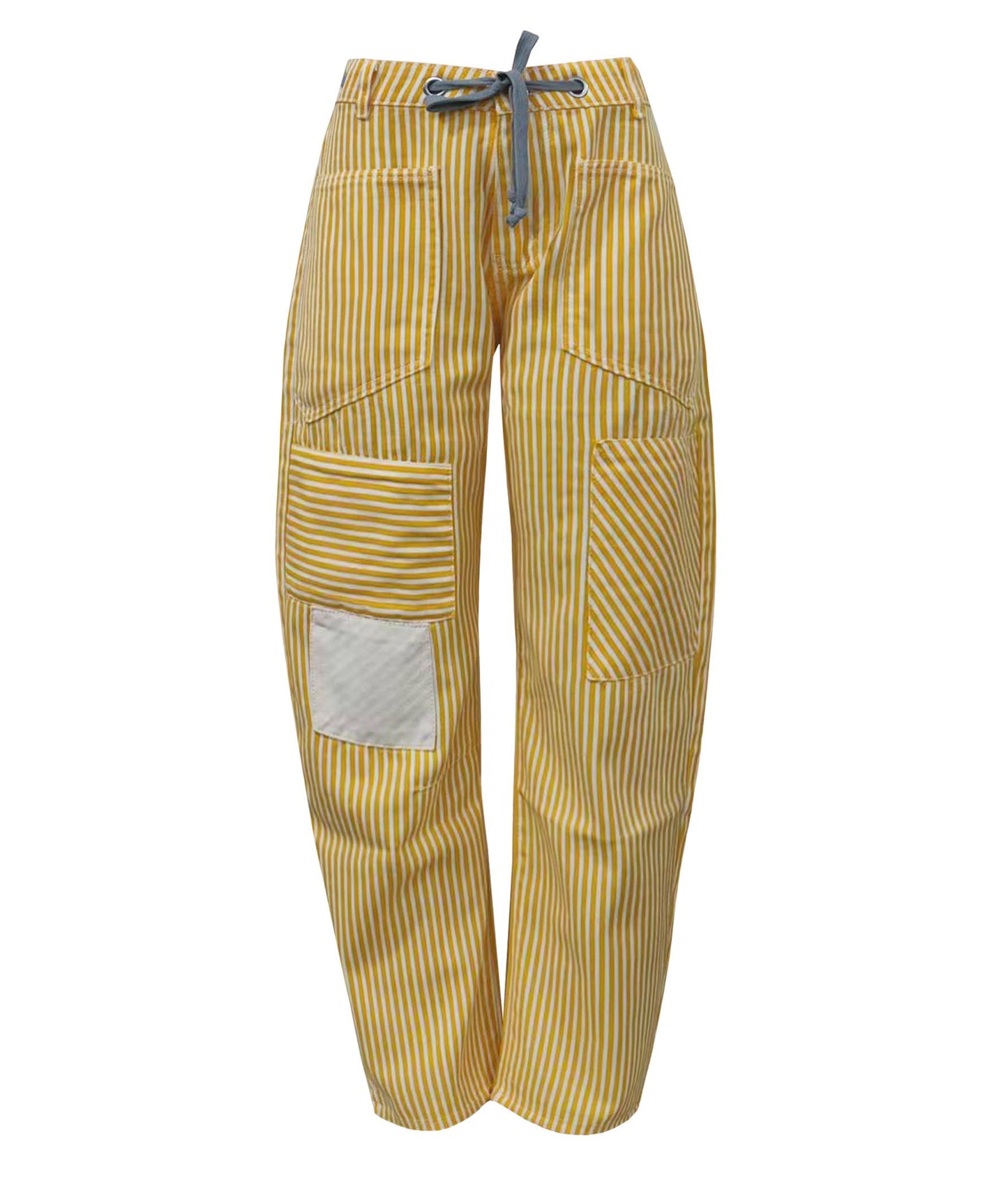 Fashion Mid-Rise Casual Striped Drawstring Wide-Leg Pants