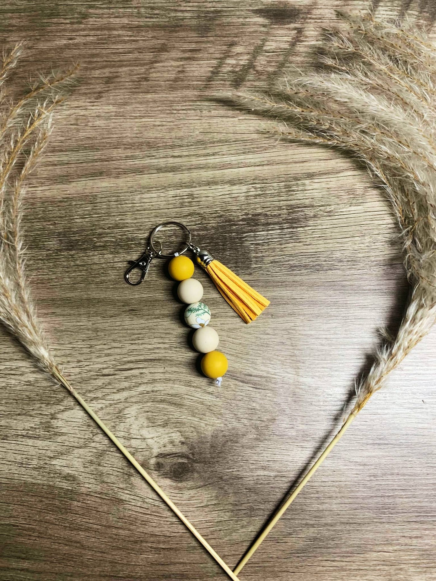 Yellow Floral Keychain