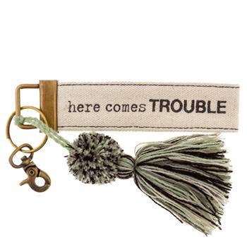 Canvas Tassel Key Chain: Girl Power