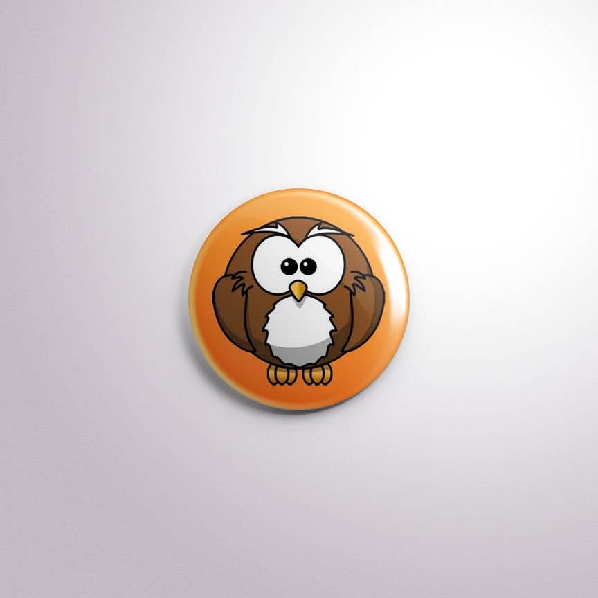 Exchangeable Badge Button Owls