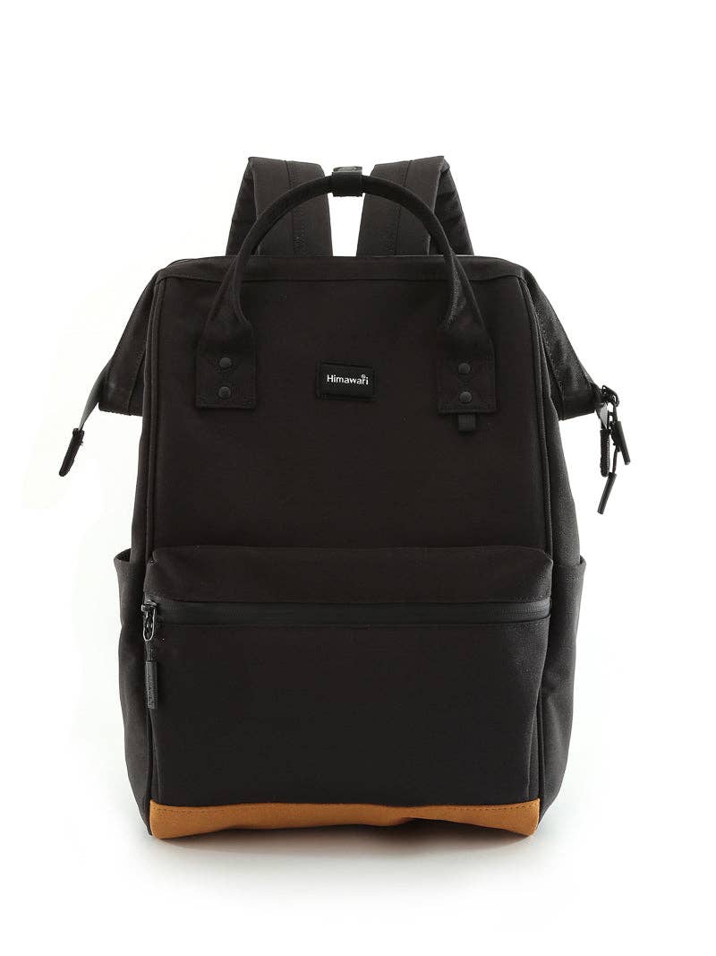 15.6 Unisex Travel Backpack with USB Port: BLACK