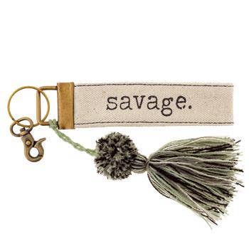Canvas Tassel Key Chain: Girl Power