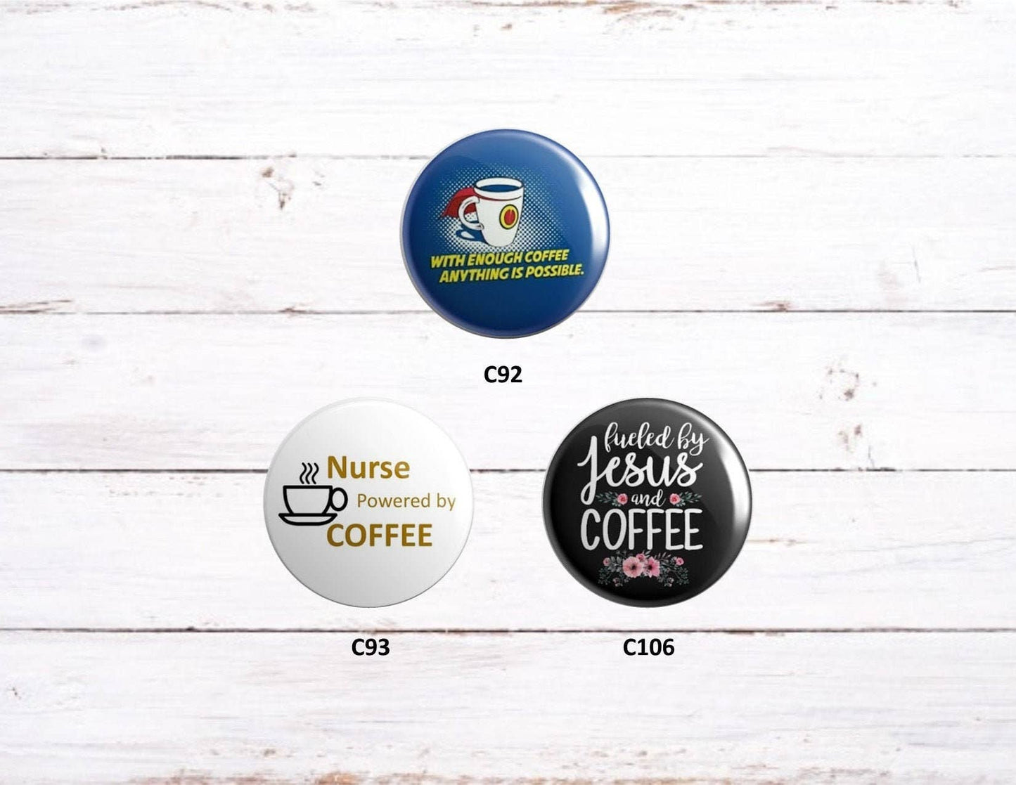 Exchangeable Badge Button Coffee