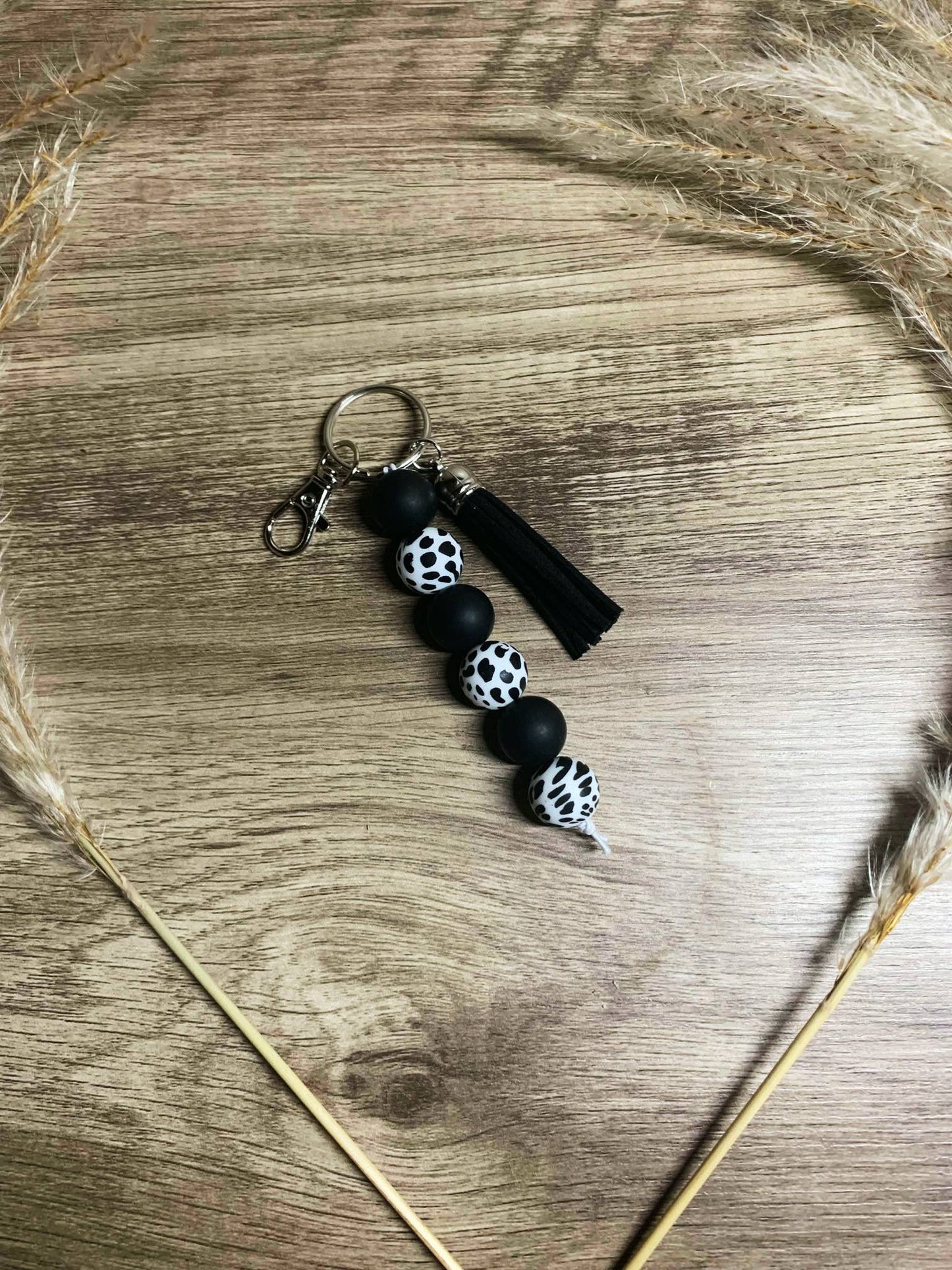 Cow Print Keychain