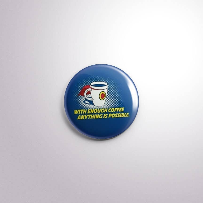 Exchangeable Badge Button Coffee