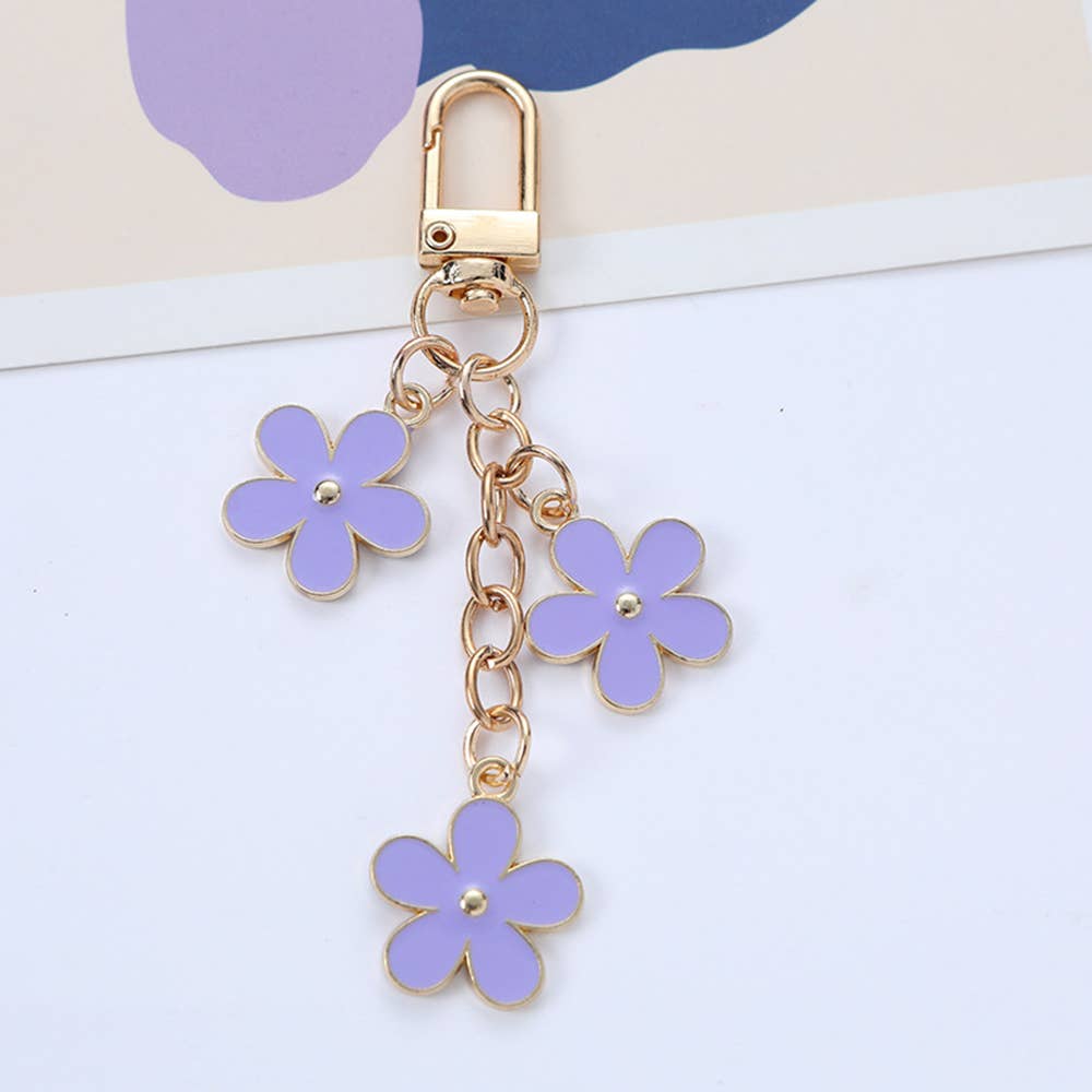 Alloy Double-sided Small Flower Bag Hanging Decoration
