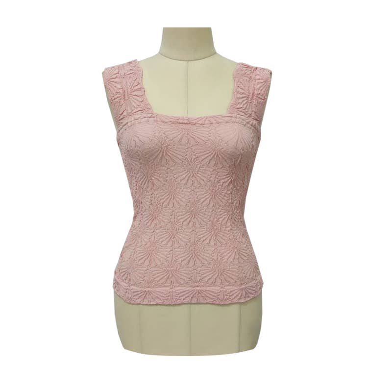 Flowers Jacquard fitted Tank