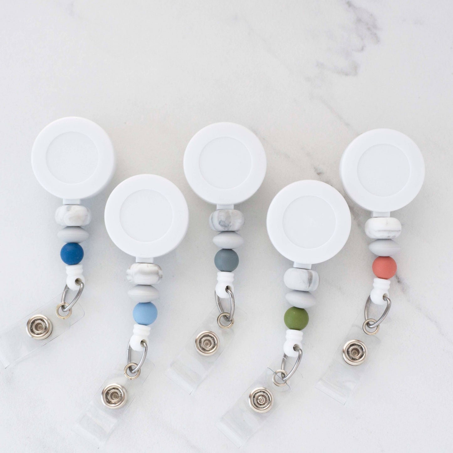 Retractable Beaded Badge Reel ID Holder