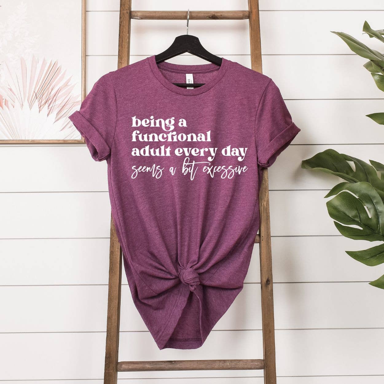 Functional Adult Maroon Tee White Ink