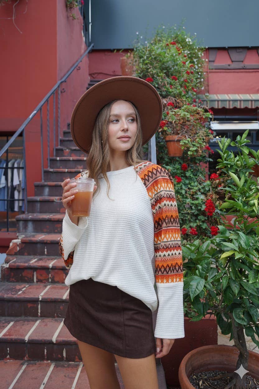 Harvest Hues Waffle Knit Top