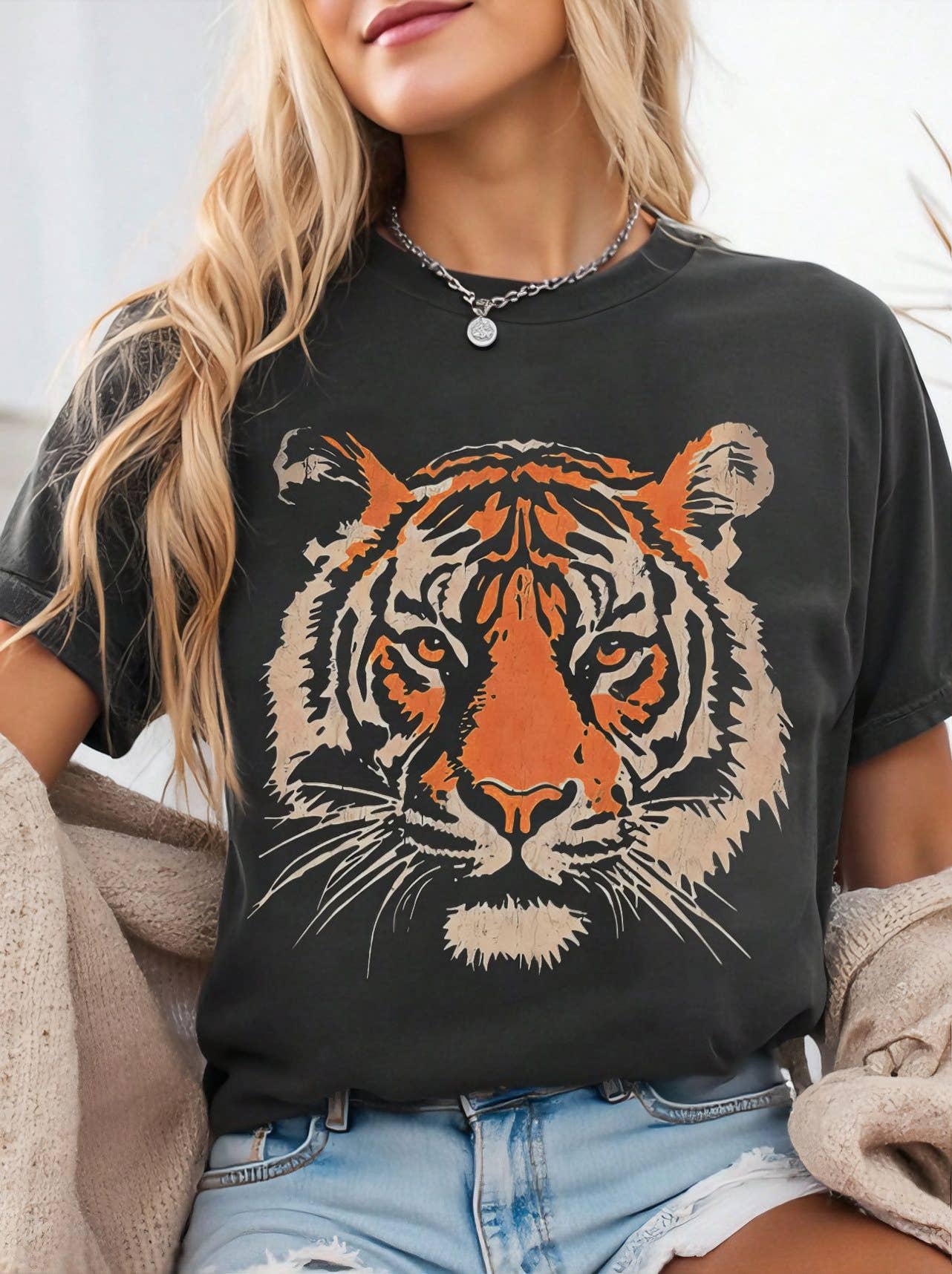 Vintage Tiger Shirt Retro Graphic Cotton Tees