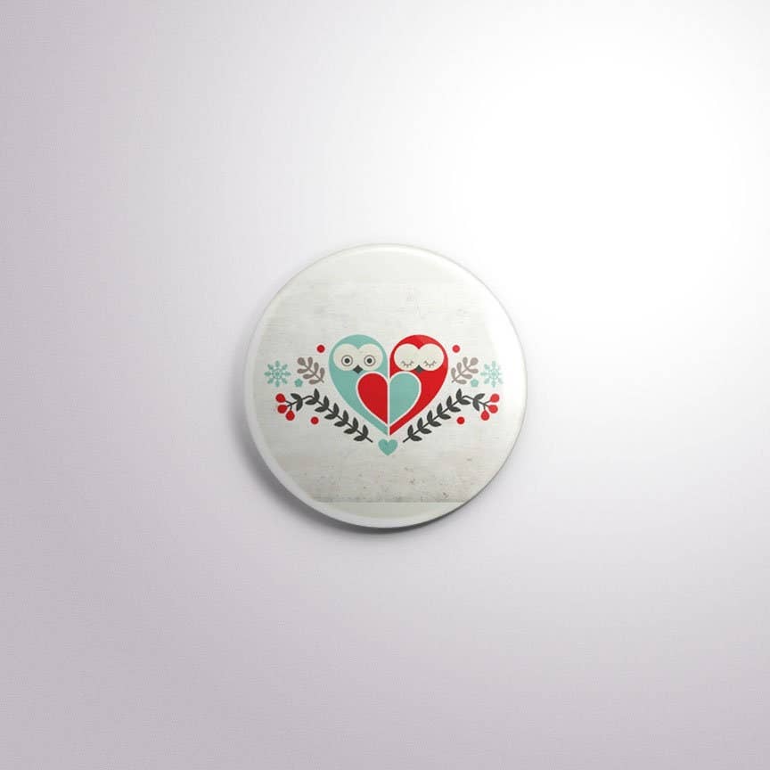 Exchangeable Badge Button Owls