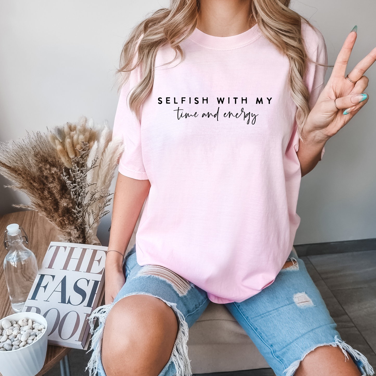 Selfish With My Time & Energy Christian Graphic Tee - Spring