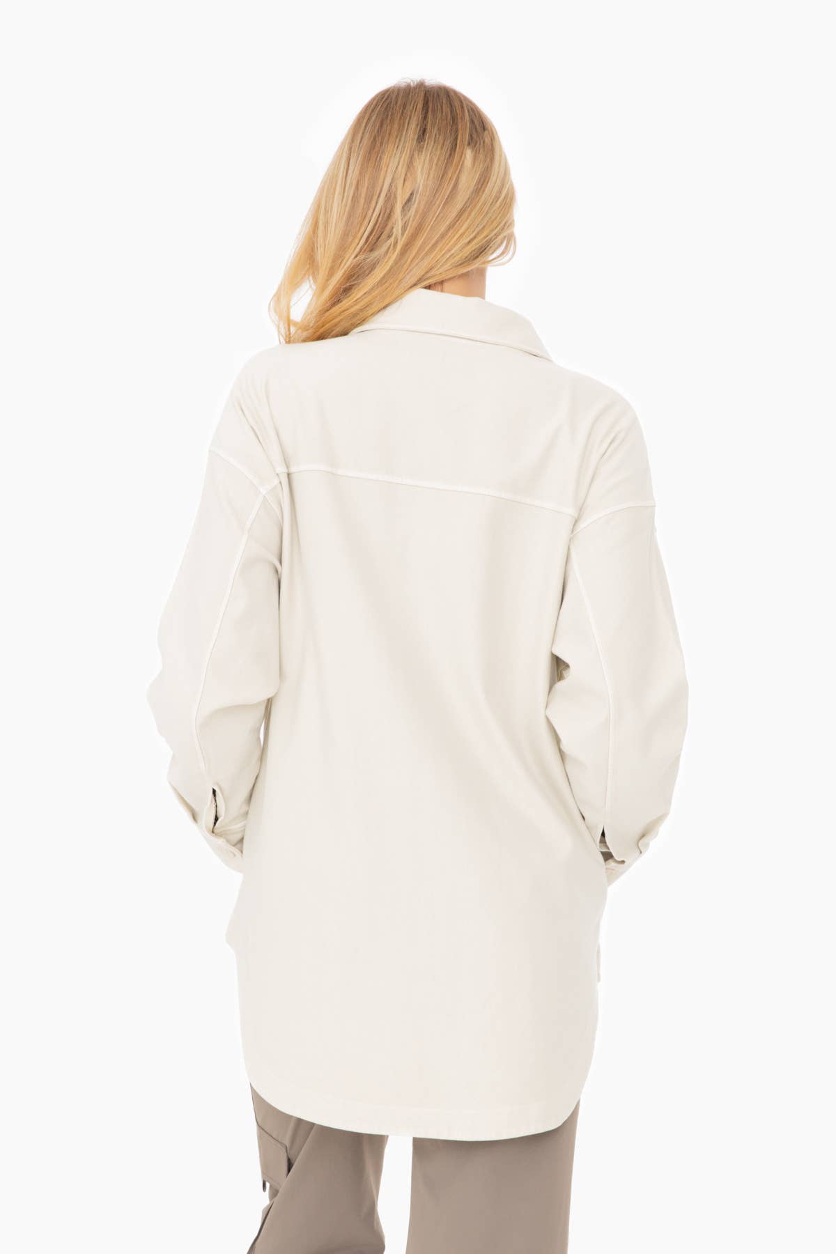 Oversized Cotton Blend Shacket: