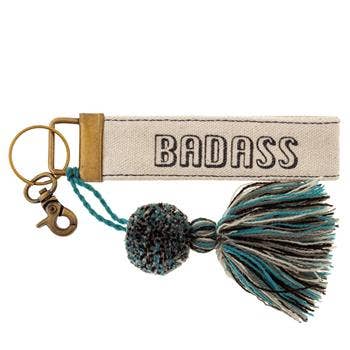 Canvas Tassel Key Chain: Girl Power