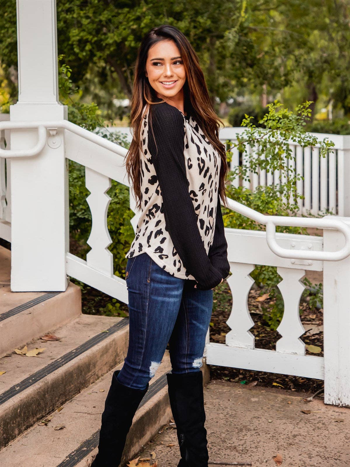 Contrast Sleeve Monica Raglan Top