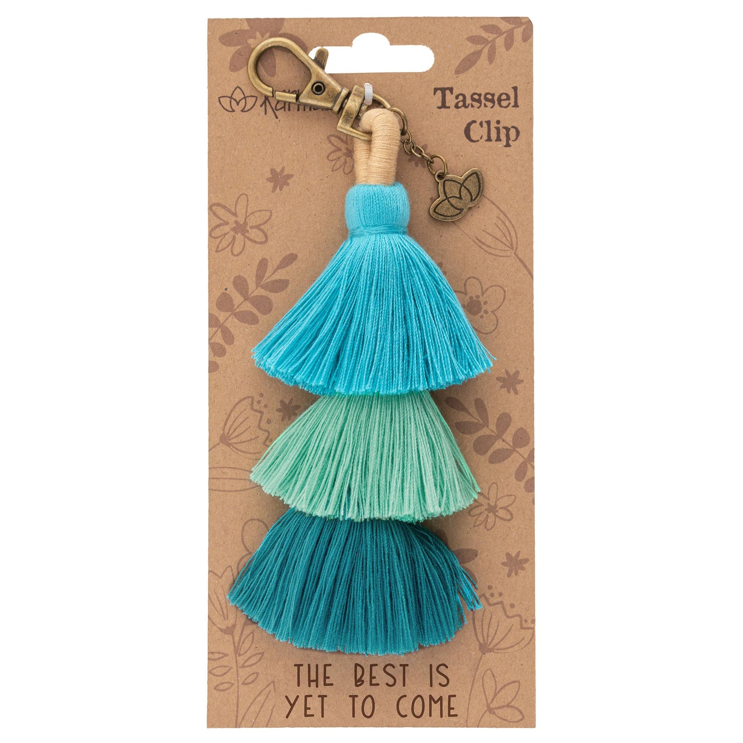 Tassel Clip Keychain: Choose Happy - Mustard
