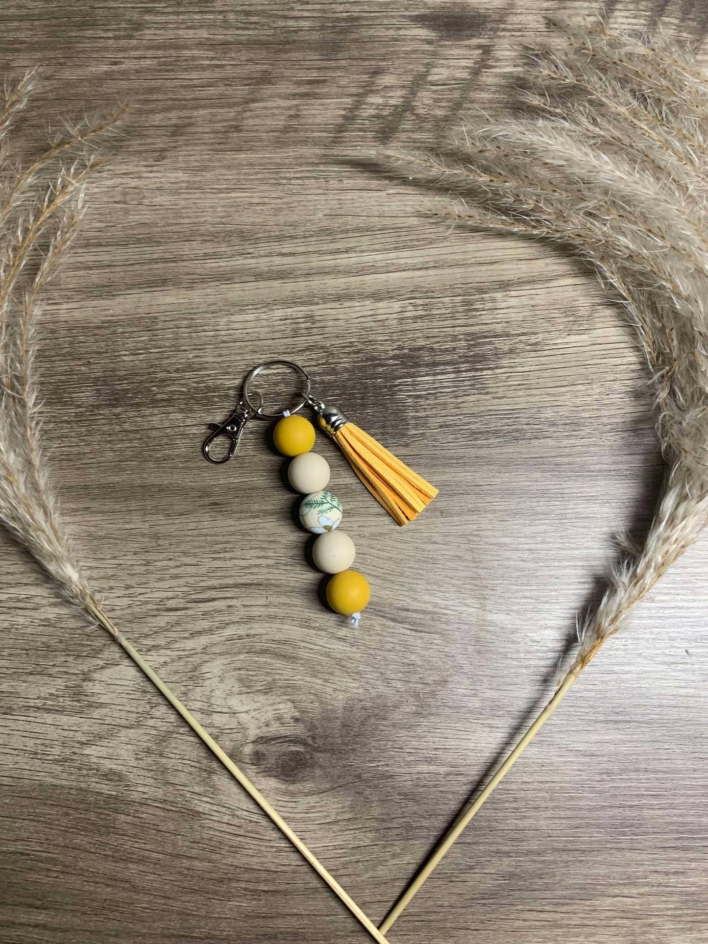 Yellow Floral Keychain