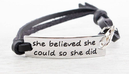 Inspirational Stamped Leather Bracelets
