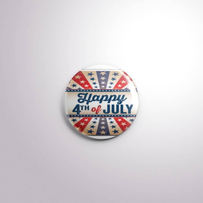 Exchangeable Badge Button Independence Day/ 4th of July