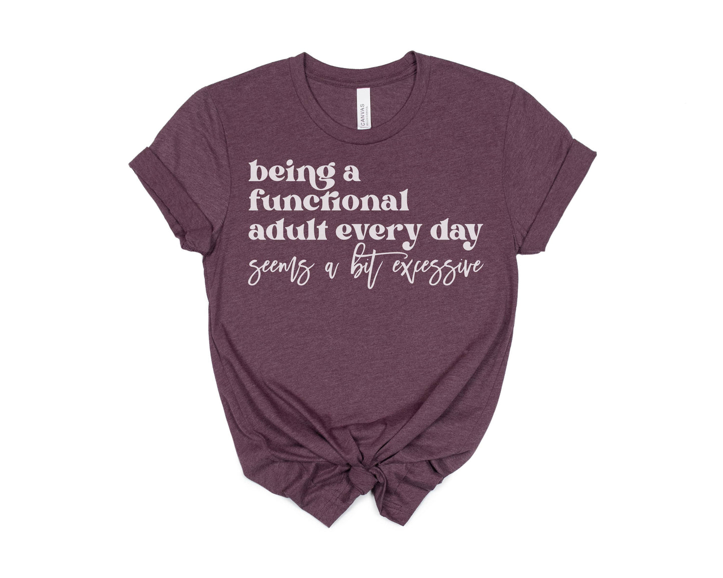 Functional Adult Maroon Tee White Ink