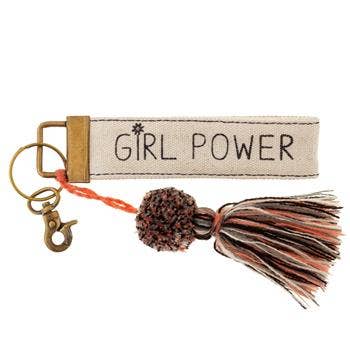 Canvas Tassel Key Chain: Girl Power