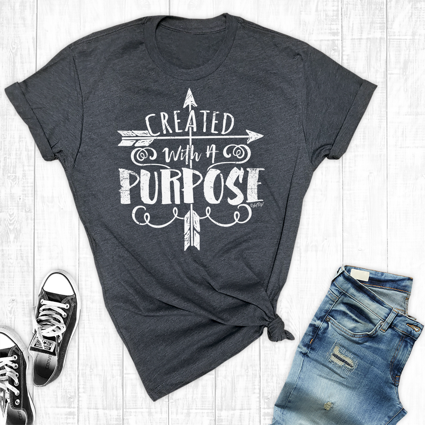 Created for a Purpose - Charcoal Unisex Graphic Tee