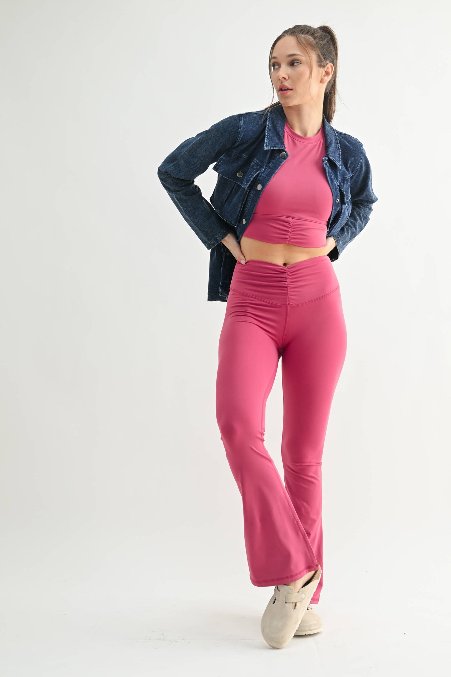 Cotton Blend Mineral Wash Shacket: DENIM