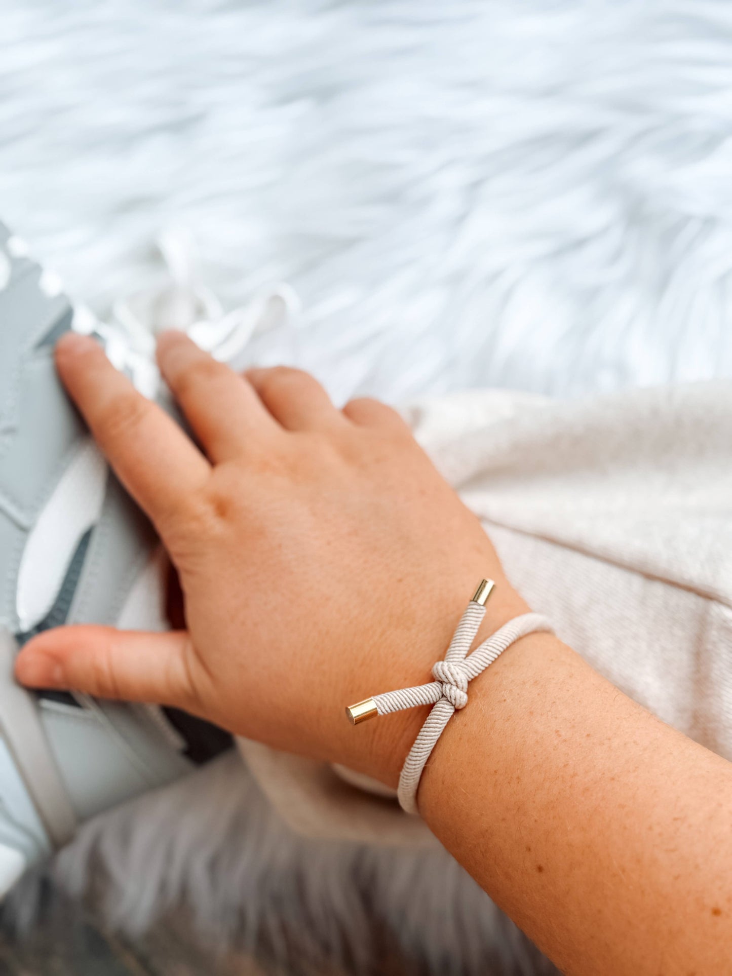 Blue Hair Tie/Bracelet Trio