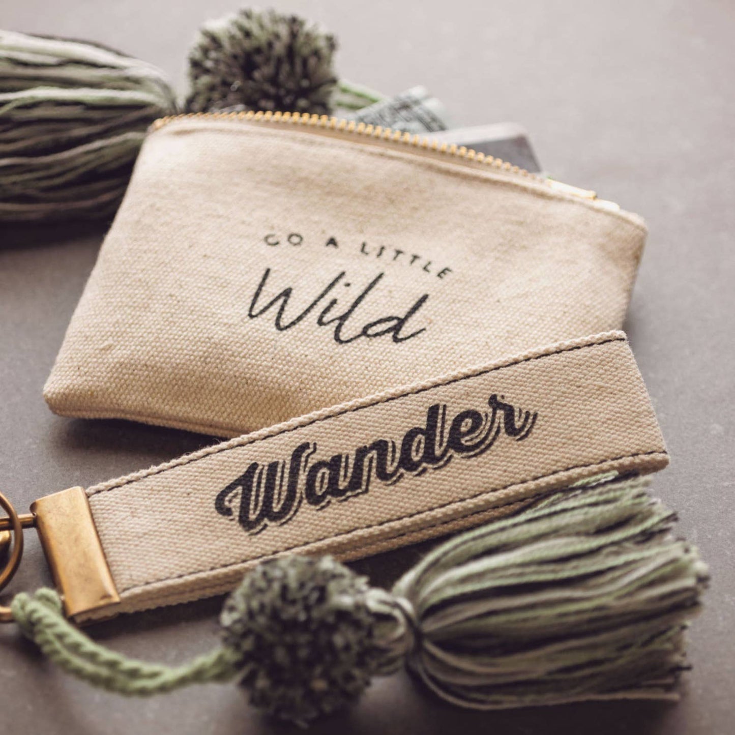 Canvas Tassel Key Chain: Girl Power