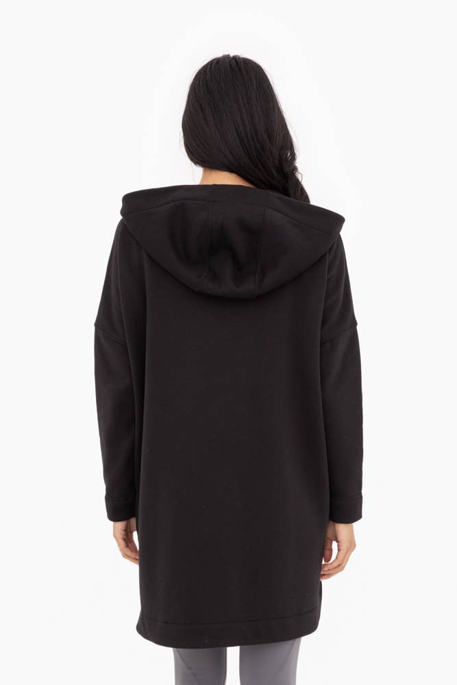Longline Zip-Up Jacket with Hood
