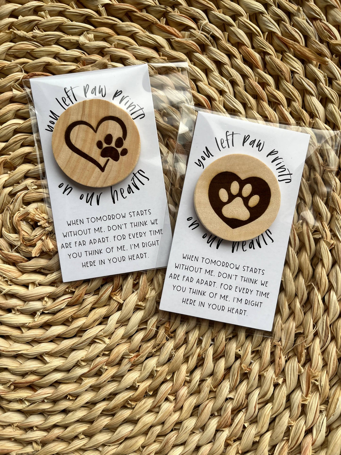Pocket Hug for Pet Loss - Wood Engraved Token