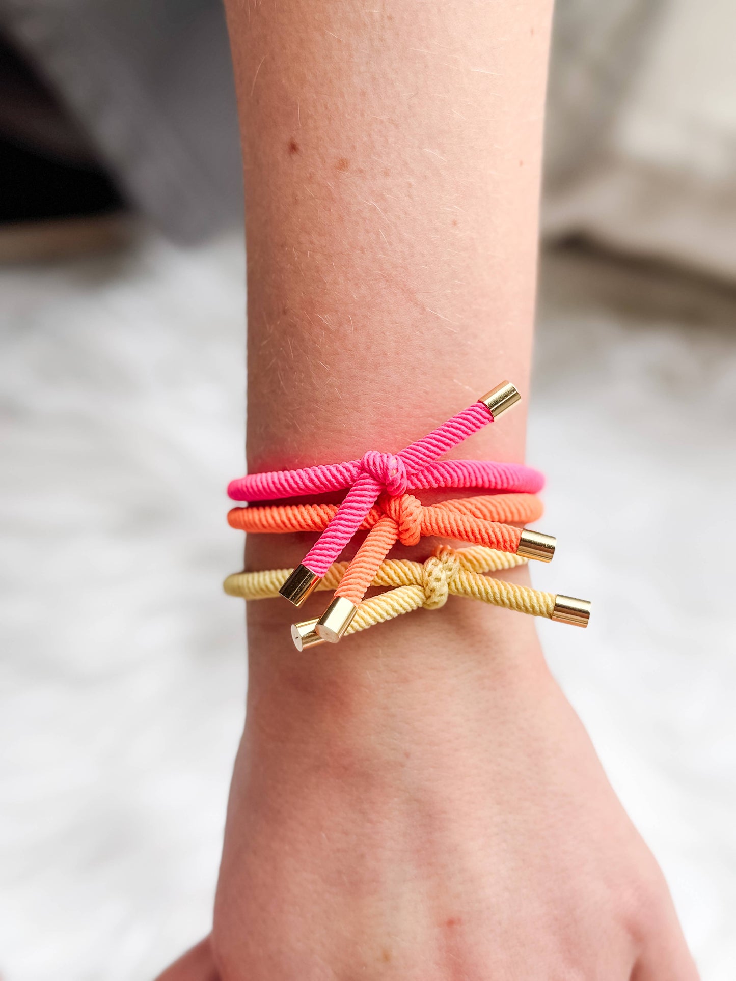 Sunset Hair Tie/Bracelet Trio