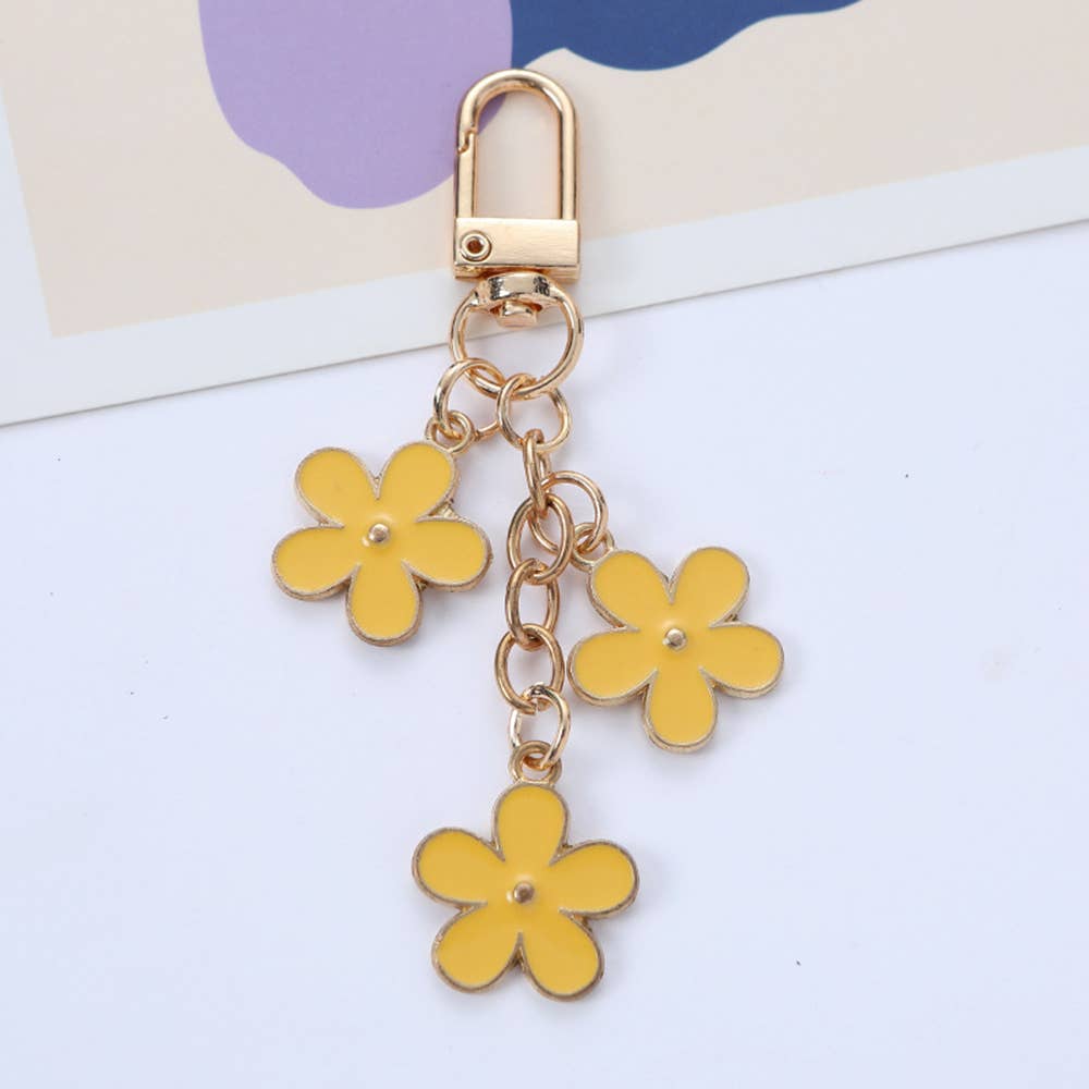 Alloy Double-sided Small Flower Bag Hanging Decoration