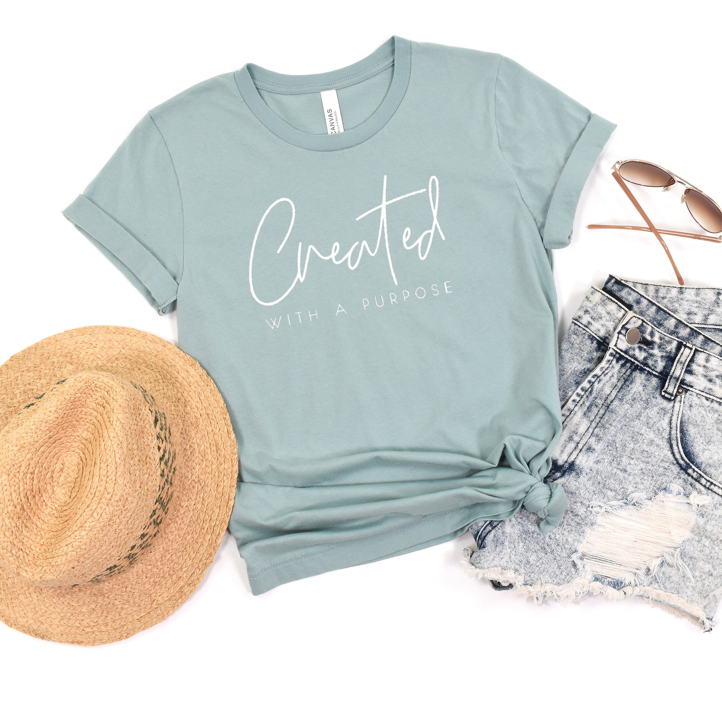 Created With A Purpose Tee - Self Love Tee - Christian tee