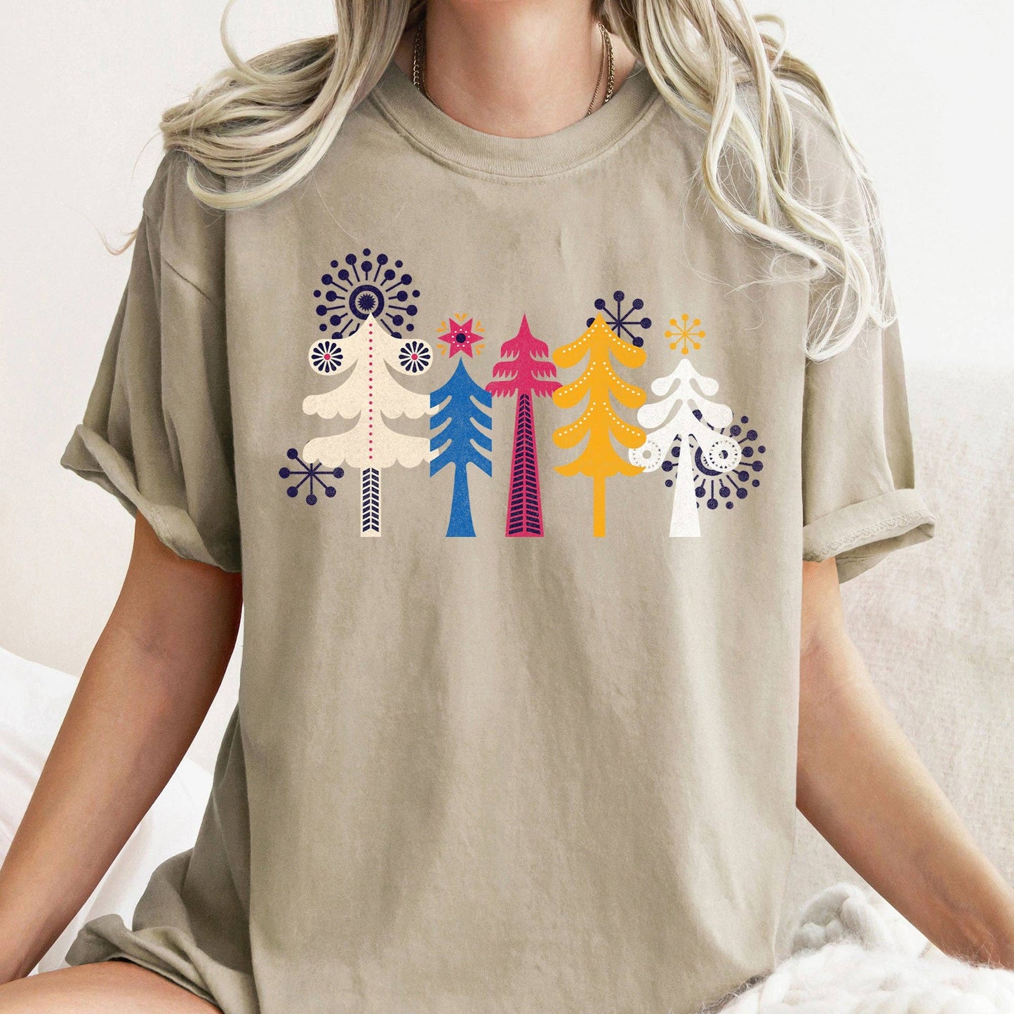 Noel Folk Art, Christmas, Snowflakes, Nordic, Tshirt