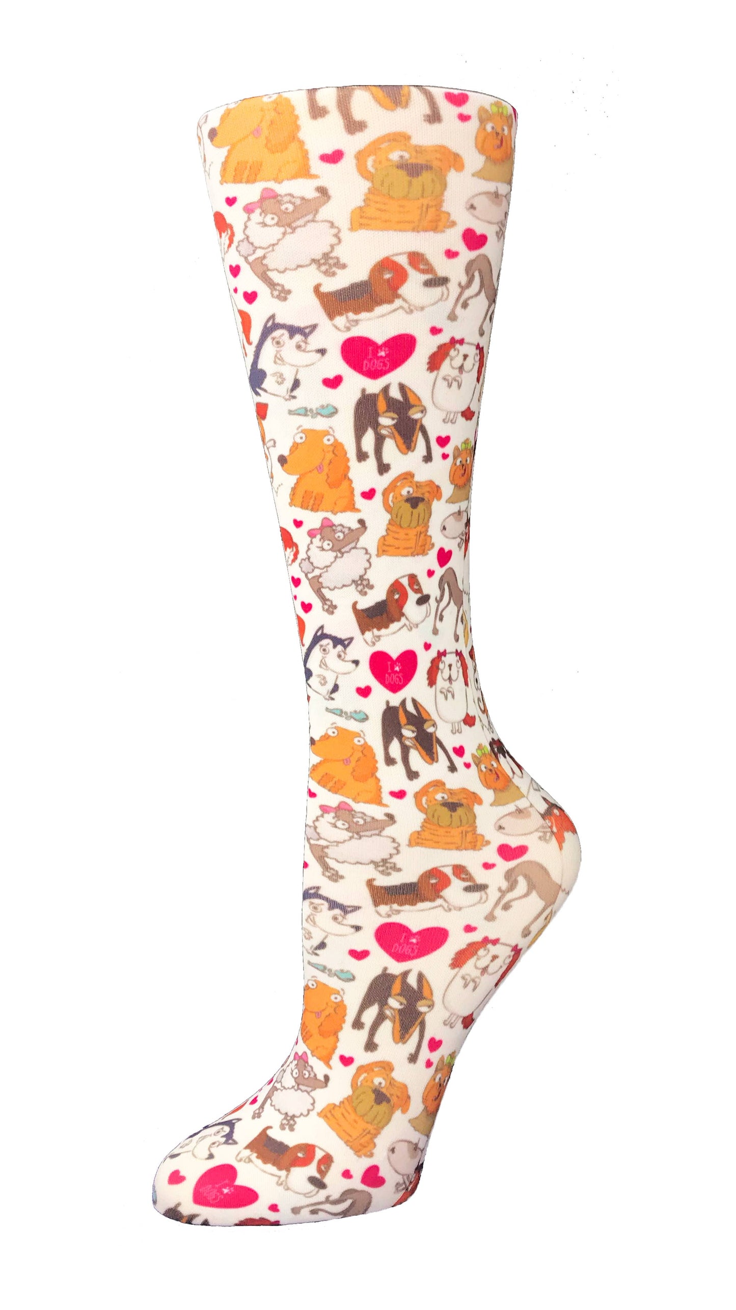 Dog Pawty - Cutieful Compression Socks: 8-15 mmHg Sheer