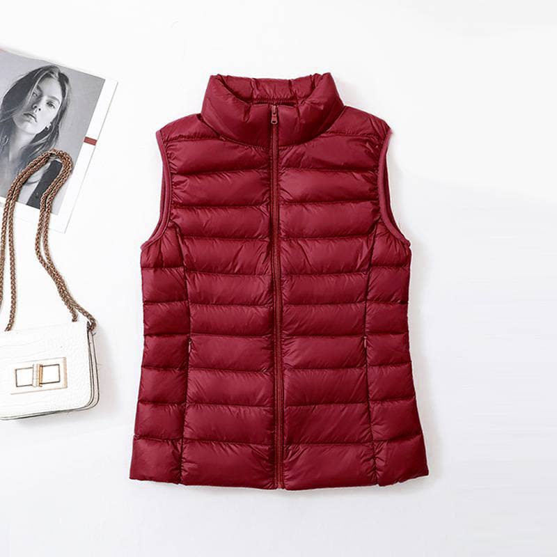 Essential basic puffer vest Slim-fit sleeveless jacket