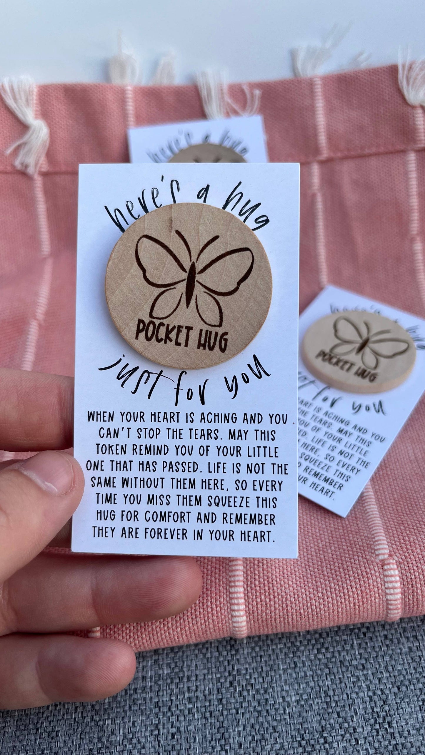 Pocket Hug for Infant Loss - Wood Engraved Token