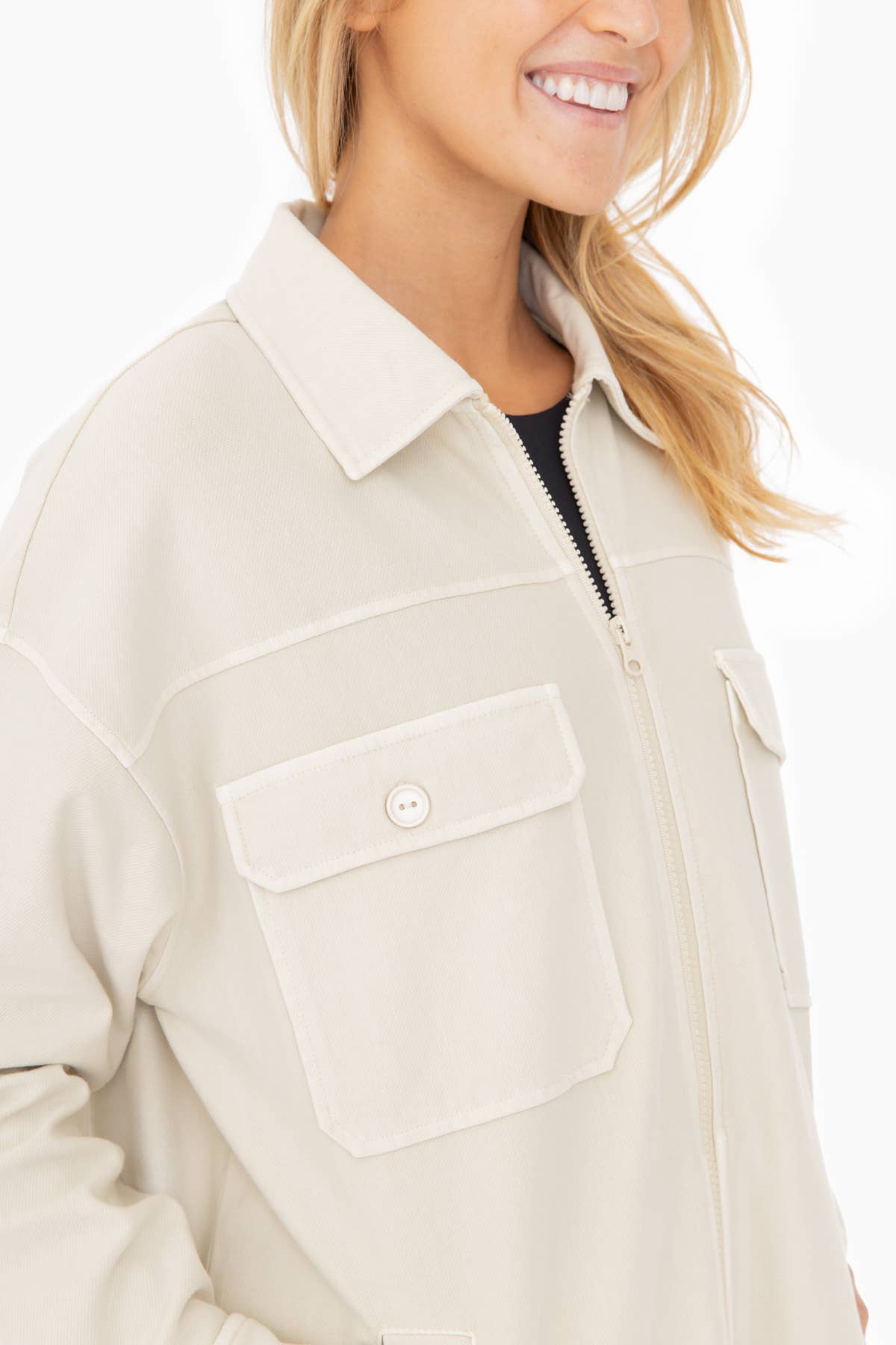 Oversized Cotton Blend Shacket: