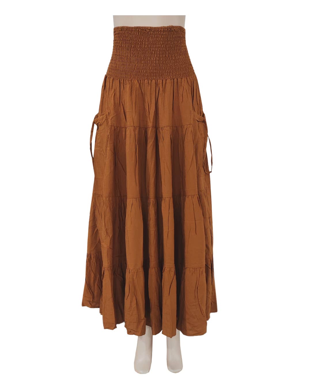 Bohemian Loose Plain Pockets Wrap Skirts