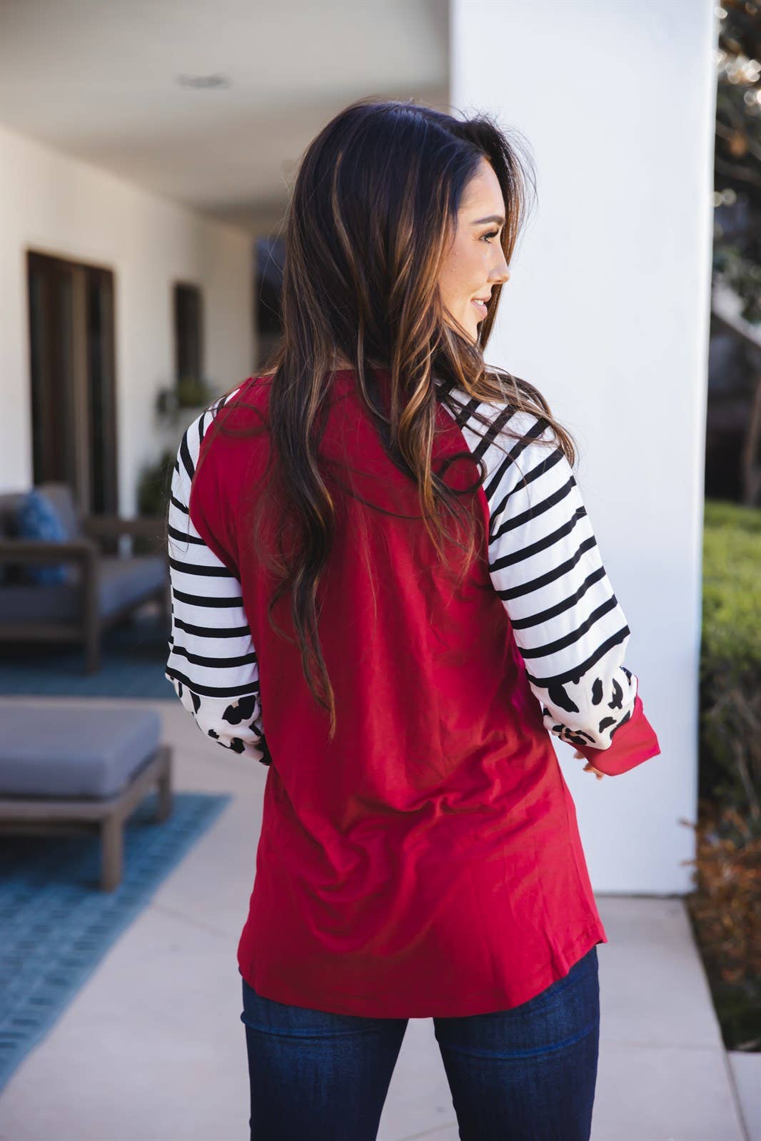 Stripe Animal Print Nancy Top