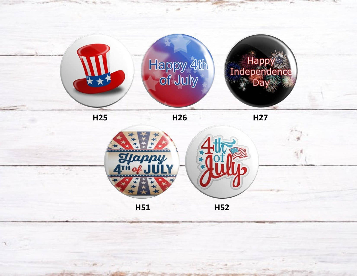 Exchangeable Badge Button Independence Day/ 4th of July