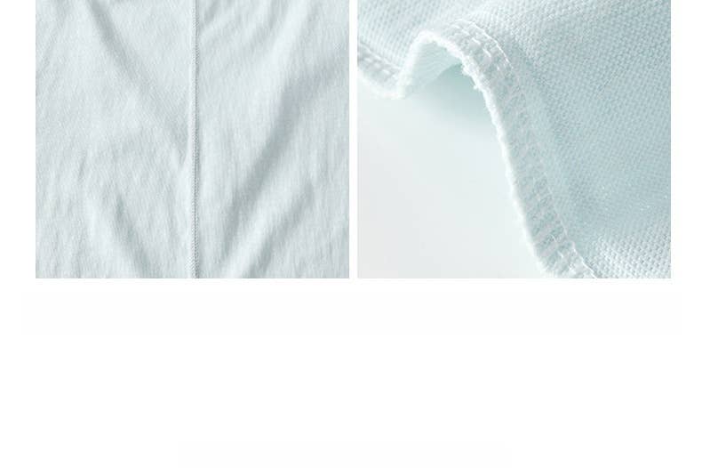 Cotton blend short sleeve roll neck tees V-neck T-shirt