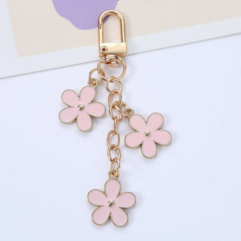 Alloy Double-sided Small Flower Bag Hanging Decoration