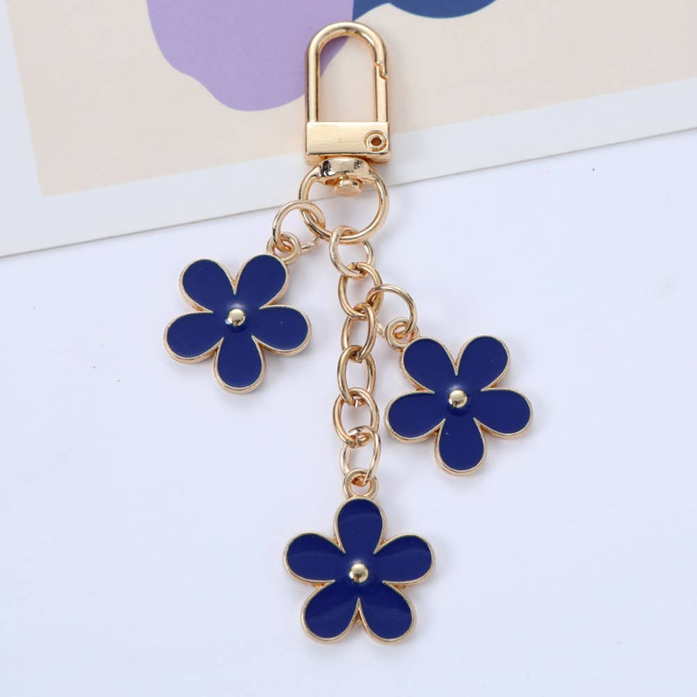 Alloy Double-sided Small Flower Bag Hanging Decoration