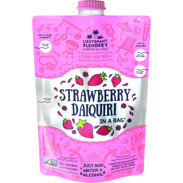 Strawberry Daiquiri in A Bag Cocktail/Mocktail Slushie Mixer