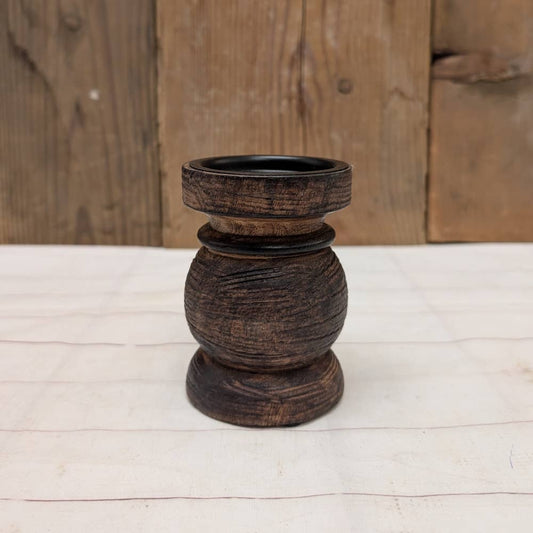 Wood Pillar Candle Holder