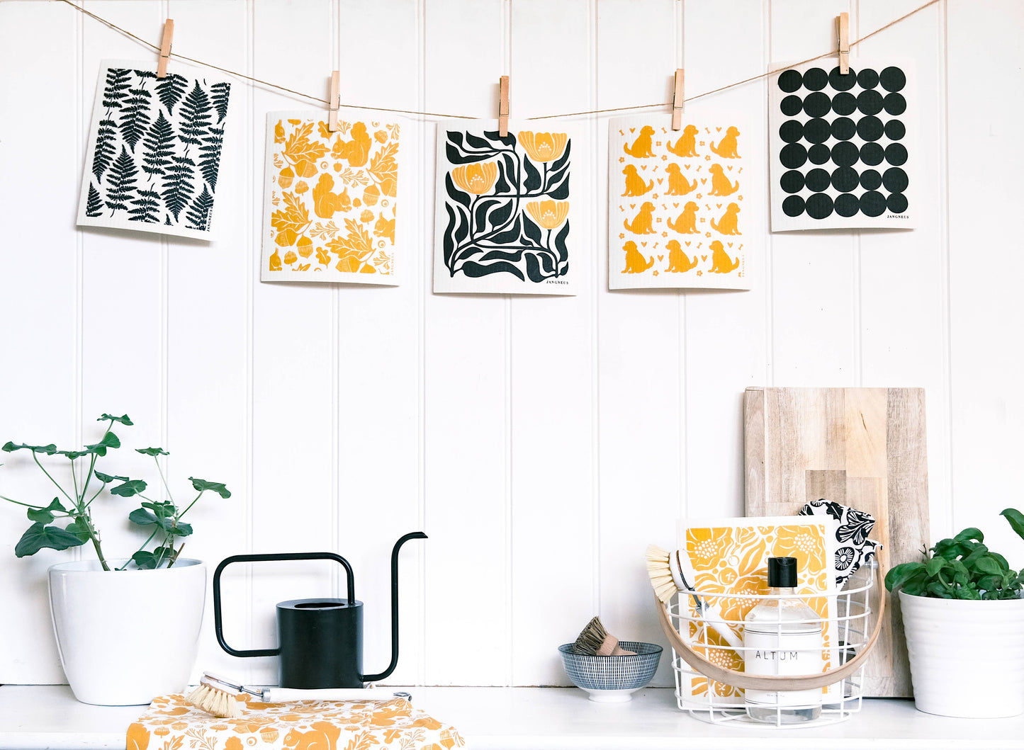 Swedish Dishcloth - Spots - Black