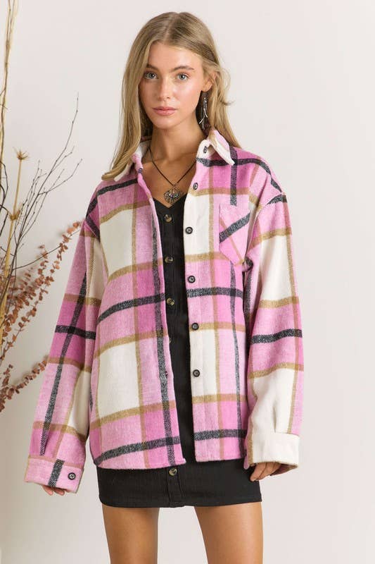 Plaid Flannel Shirt Jacket Shirket